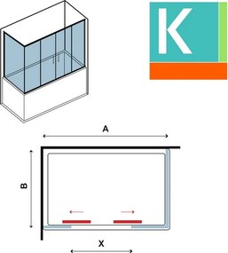 Box doccia per vasca 160x90cm angolare KV05 - KAMALU