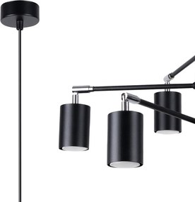 Lampadario nero in metallo Virta – Sollux