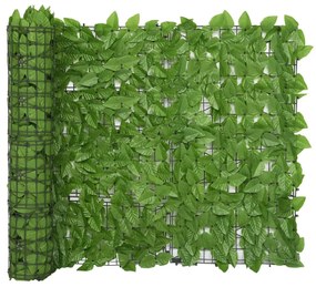 Paravento Da Balcone Con Foglie Verdi 300x100 Cm /