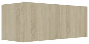 Set di mobili porta tv 7 pz rovere sonoma in legno multistrato