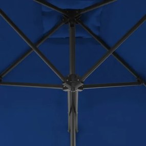 Ombrellone con Palo in Acciaio Blu 250x250x230 cm