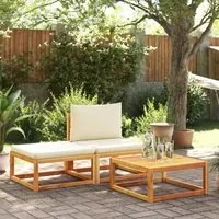 Set Divano da Giardino 3pz con Cuscini Legno Massello di Acacia 4008166