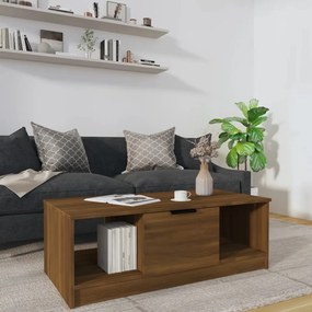 Tavolino salotto rovere marrone 102x50x36 cm legno multistrato