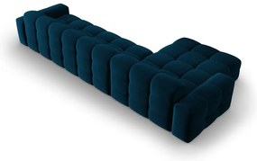 Divano angolare in velluto blu scuro (angolo sinistro) Kendal - Micadoni Home