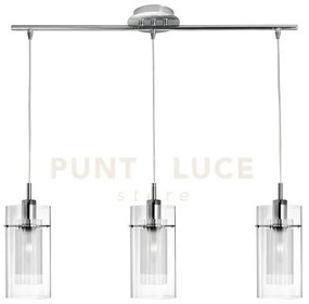 Duo i 3lt bar pendant - metallo cromato e doppio vetro