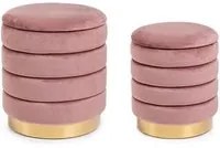 Set2 Pouf Contenitore Darina Rosa Antico in velluto