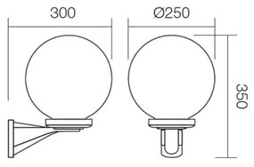 Redo 9789 - Applique da esterno SFERA 1xE27/42W/230V IP44 bianco