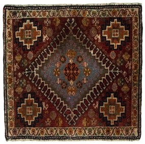Shiraz Tappeto 60 x 60 Rosso (Iran) Annodato A Mano