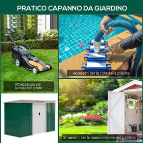 Casetta Box da Giardino in Lamiera Verde 277x130x173 cm...