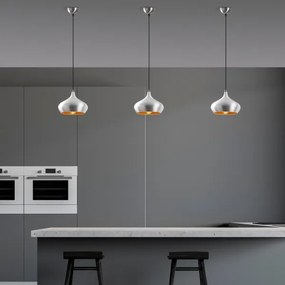 Lampadario a sospensione DODO con cavo, 1xE27/40W/230V, cromo opaco