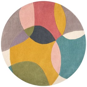 Tappeto rotondo in lana tessuto a mano ø 160 cm Glow Multi – Flair Rugs