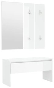 Set di Mobili da Corridoio Bianco Lucido in Legno Multistrato