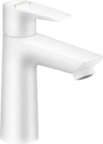 Rubinetto per lavabo a canna media getto laminare cristallino Talis E bianco verniciato opaco HANSGROHE H 16.2 cm