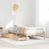 Letto senza Materasso 90x200 cm in Legno Massello di Pino 3301430