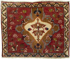 Shiraz Tappeto persiano 50 x 60 Rosso (Iran) Annodato A Mano