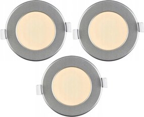 Set da 3 faretti da incasso per bagno LED/6W/230V IP44 argento