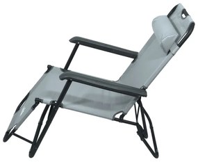 Sedia pieghevole regolabile grigio/nero