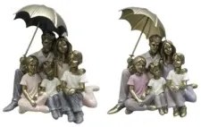 Statua Decorativa DKD Home Decor 15,5 x 12 x 12,5 cm 15,5 x 12 x 16 cm Multicolore Famiglia (2 Unità)