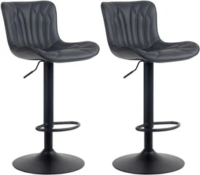 Sgabelli Da Bar Linus: Set 2 Pezzi Eleganti E Confortevoli / Schwarz / Kunstleder