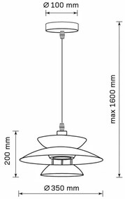 Lampadario a sospensione con filo BERIT 1xE27/20W/230V nero
