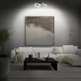 Plafoniera LED design Kenshi, nero 30x5.3 cm, 2700 lumen INSPIRE