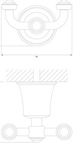 OMNIRES AL53120CR - Gancio a muro ART LINE cromo lucido