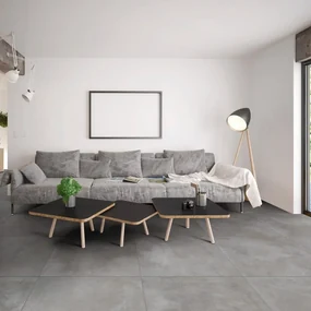 Piastrella da pavimento e rivestimento interno 81 x 81 cm Sp. 9.5 mm rettificato Emotion in gres porcellanato opaco antracite traffico intenso (pei 4/5) R9