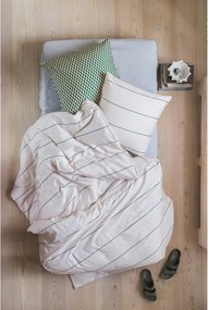 Set copripiumino e federa beige in raso di cotone per letto singolo 140x200 cm Align – Mette Ditmer Denmark
