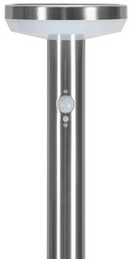 Paletto da giardino Solare con Sensore Movimento 80cm in Acciaio Colore Bianco Naturale 4.000K