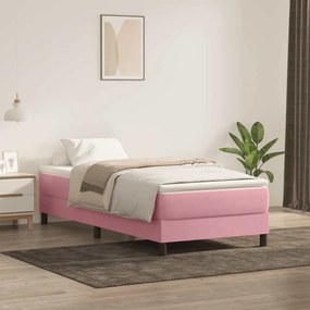 Giroletto A Molle Con Materasso Rosa 90x210 Cm Velluto /