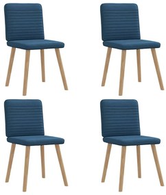 Sedie Da Pranzo 4 Pz Blu İn Tessuto /