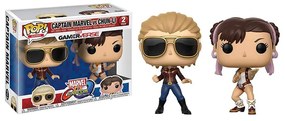 Funko Pop! Captain Marvel + Chun-Li - Marvel vs Capcom - 10cm 2 pack