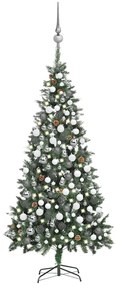 Albero Di Natale Preilluminato Con Palline E Pigne 210 Cm /