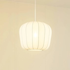 Lindby lampada a sospensione Helin, bianco, Ø 35 cm, tessuto