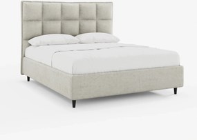 AURO letto imbottito con vano contenitore e testiera capitonné alta in ciniglia Oeko-Tex®