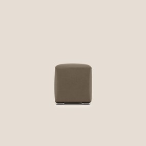 Cube pouf in microfibra smacchiabile T11 marrone