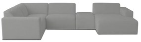 Divano angolare grigio in tessuto bouclé (a U) Roxy - Scandic