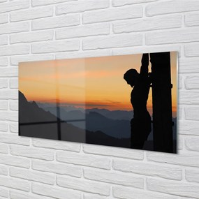Quadro acrilico Crocifisso Gesù Sunset 100x50 cm