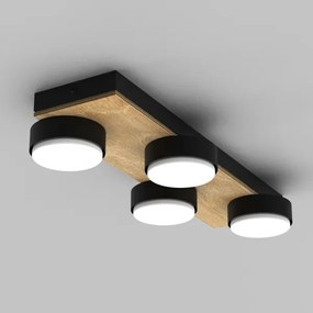 Plafoniera SEMA 4xGX53/15W/230V nero/marrone/quercia