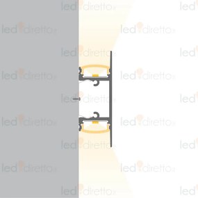 Profilo a Parete Bidirezionale (per striscia LED) - 1 e 2 metri Selezionare la lunghezza 2 Metri