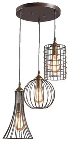 LUXERA 46073 - Lampadario a sospensione con filo TRION 3xE27/60W/230V