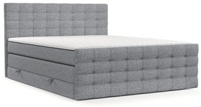 Letto boxspring grigio con spazio contenitivo 180x200 cm Blend - Maison de Rêve
