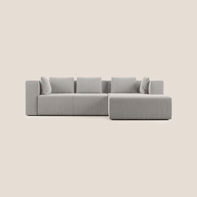 Nettuno divano angolare componibile in morbido tessuto bouclè T07 grigio destro