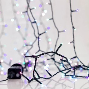 Catenaria Natalizia LED 8 GIOCHI DI LUCE 18m Cavo VERDE IP44 MULTI OPAL Colore Multicolor