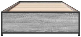 Giroletto grigio sonoma 90x190cm in legno multistrato e metallo