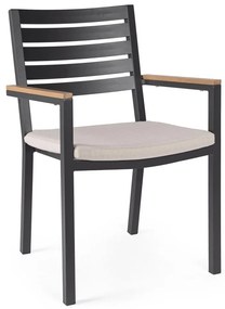 Sedie da esterno in set color antracite in metallo 4 pz Henna – Bizzotto