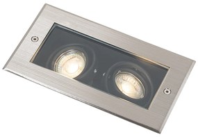 Faretto da terra smart in acciaio 2 luci regolabile IP65 incl. 2 GU10 50mm - Oneon