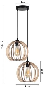 Lampadario su filo DORO 2xE27/60W/230V