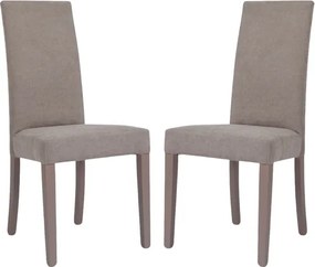 Sedia in tessuto Tortora moderna imbottita Denver - Set 2