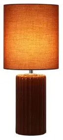 Lampada da tavolo groove 1lt, arancione bruciato con paralume abbinato